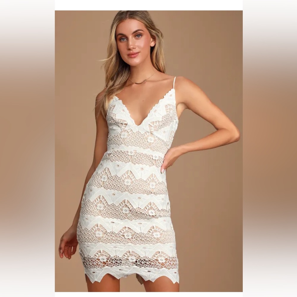 LULUS Sway Away White Crochet Lace Dress